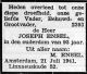 Overlijdensadvertentie Joseph Ensel 1847